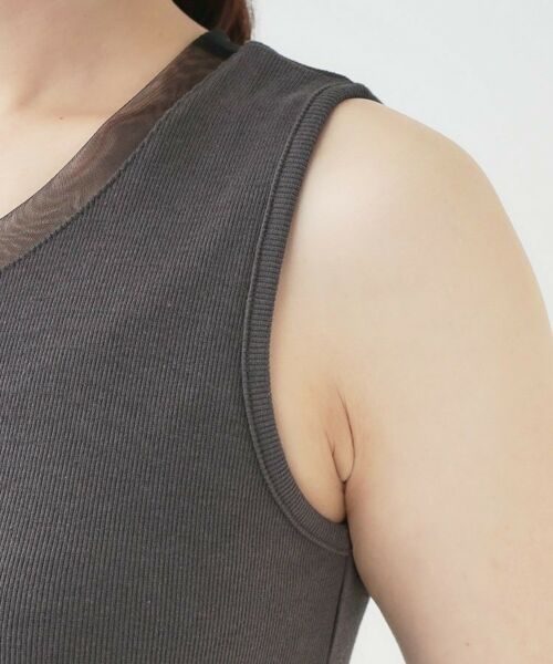 SHOO・LA・RUE / シューラルー カットソー | 【洗える/S-LL】シアーネックがこなれ見え リブタンクトップ | 詳細21