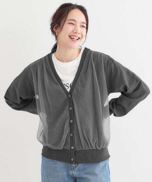 SHOO・LA・RUE / シューラルー カーディガン・ボレロ | 【S-LL】チュールレイヤードカーディガン | 詳細1