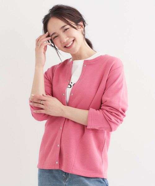 SHOO・LA・RUE / シューラルー カーディガン・ボレロ | 【洗える/S-LL】大人カジュアルコーデに ミニ裏毛スナップカーディガン | 詳細1