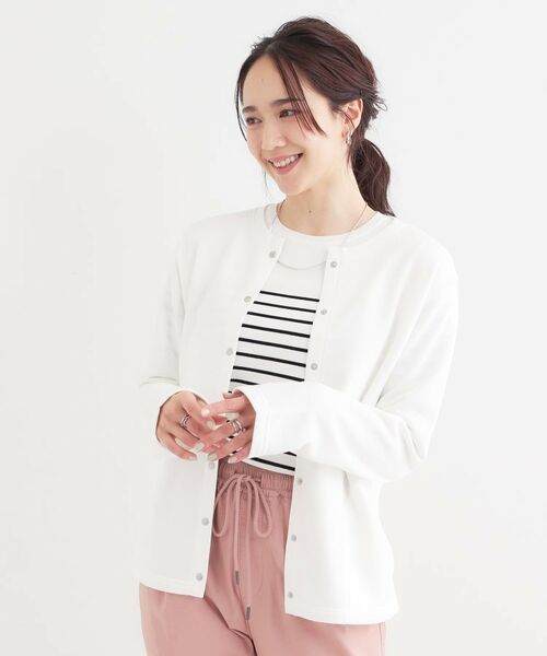 SHOO・LA・RUE / シューラルー カーディガン・ボレロ | 【洗える/S-LL】大人カジュアルコーデに ミニ裏毛スナップカーディガン | 詳細13