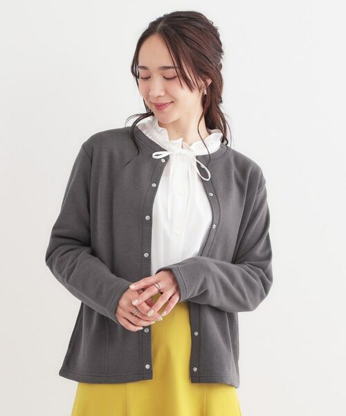 SHOO・LA・RUE / シューラルー カーディガン・ボレロ | 【洗える/S-LL】大人カジュアルコーデに ミニ裏毛スナップカーディガン | 詳細5