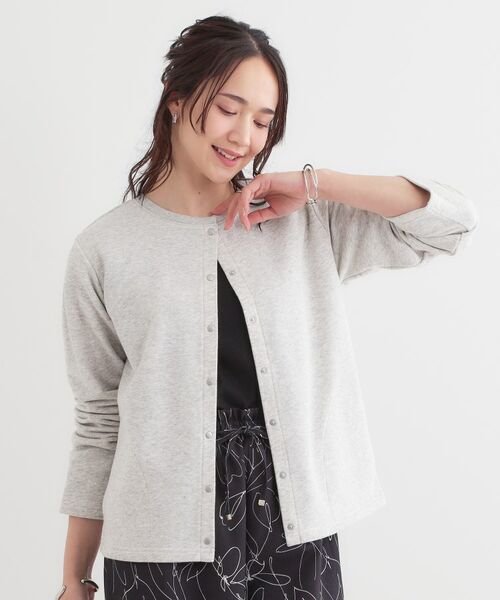 SHOO・LA・RUE / シューラルー カーディガン・ボレロ | 【洗える/S-LL】大人カジュアルコーデに ミニ裏毛スナップカーディガン | 詳細9