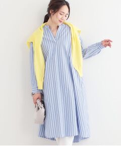 SHOO・LA・RUE / シューラルー ミニ丈・ひざ丈ワンピース | 【洗える/S-LL】ストライプAラインワンピース