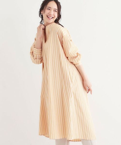 SHOO・LA・RUE/シューラルー ストライプAラインワンピース イエロー(331) 01(S) SHOO・LA・RUE/シューラルー ストライプAラインワンピース イエロー(331) 01(S)