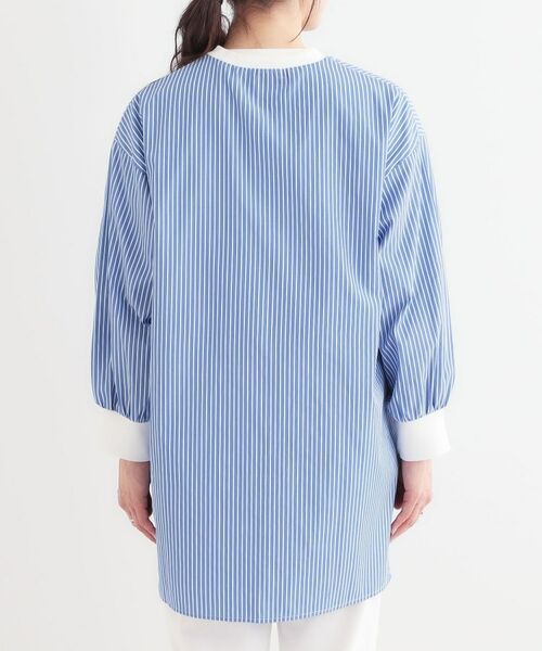 SHOO・LA・RUE / シューラルー チュニック | 【洗える/S-LL】リブでこなれ感 ゆるっと着られる ロングシャツ | 詳細11