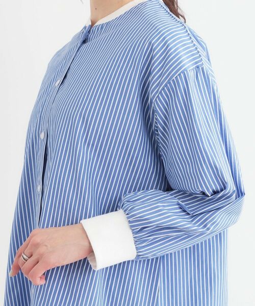 SHOO・LA・RUE / シューラルー チュニック | 【洗える/S-LL】リブでこなれ感 ゆるっと着られる ロングシャツ | 詳細13