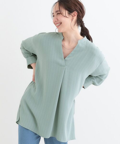 SHOO・LA・RUE/シューラルー さらさらタッチが心地よいチュニックワンピース ミントグリーン(021) 02(M) SHOO・LA・RUE/シューラルー さらさらタッチが心地よいチュニックワンピース ミントグリーン(021) 02(M)