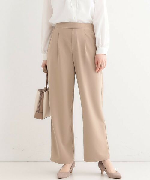 SHOO・LA・RUE/シューラルー 【洗える/S-LL/しわになりにくい】スマートにみえるワイドパンツ ベージュ(052) 04(LL) SHOO・LA・RUE/シューラルー 【洗える/S-LL/しわになりにくい】スマートにみえるワイドパンツ ベージュ(052) 04(LL)