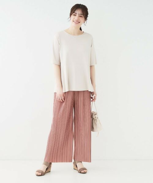 SHOO・LA・RUE / シューラルー ショート・ハーフ・半端丈パンツ | 【洗える】楽してほっそり見え カットプリーツパンツ | 詳細7