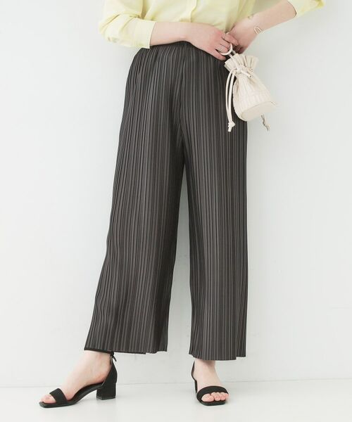 SHOO・LA・RUE/シューラルー カットプリーツパンツ チャコールグレー(014) 03(L) SHOO・LA・RUE/シューラルー カットプリーツパンツ チャコールグレー(014) 03(L)