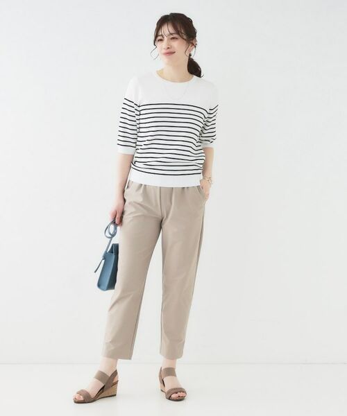 SHOO・LA・RUE / シューラルー ショート・ハーフ・半端丈パンツ | 【洗える/S-LL/ひんやり】さらっとしたタッチが癖になる ストレッチテーパードパンツ | 詳細11