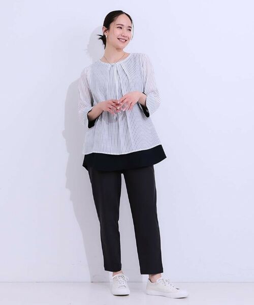 SHOO・LA・RUE / シューラルー ショート・ハーフ・半端丈パンツ | 【洗える/S-LL/ひんやり】さらっとしたタッチが癖になる ストレッチテーパードパンツ | 詳細20