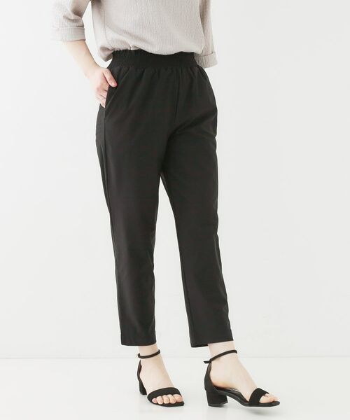 SHOO・LA・RUE/シューラルー さらっとしたタッチが癖になる ストレッチテーパードパンツ ブラック(019) 04(LL) SHOO・LA・RUE/シューラルー さらっとしたタッチが癖になる ストレッチテーパードパンツ ブラック(019) 04(LL)