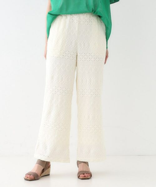 SHOO・LA・RUE / シューラルー パンツ | 【S-LL】レースが目を惹く ジャカードイージーパンツ | 詳細1