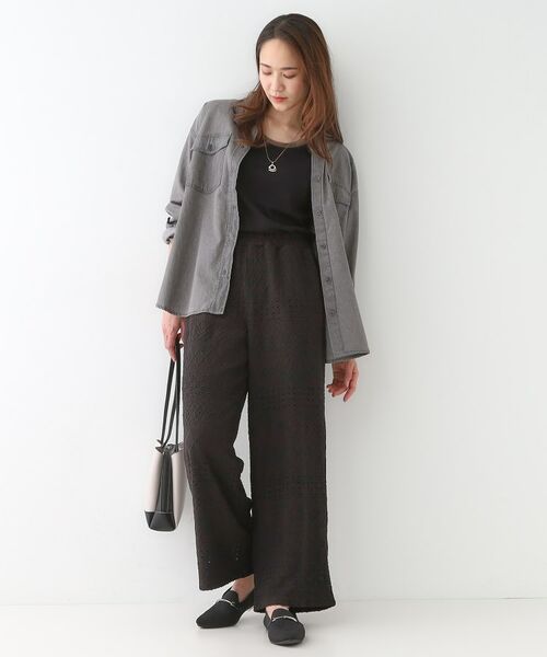 SHOO・LA・RUE / シューラルー パンツ | 【S-LL】レースが目を惹く ジャカードイージーパンツ | 詳細11