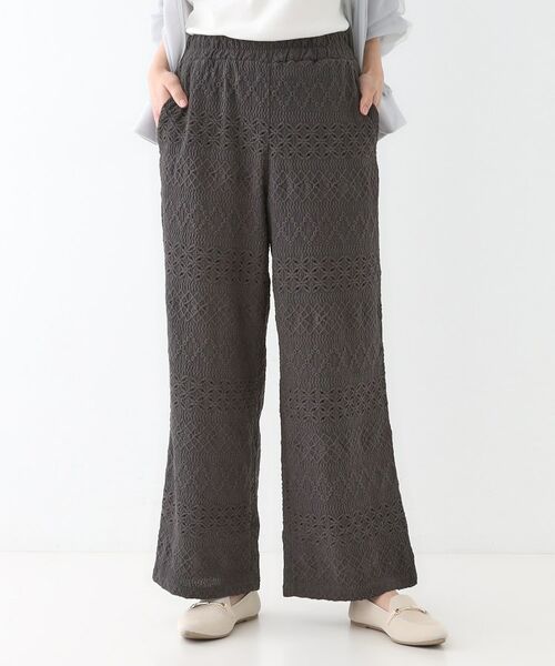 SHOO・LA・RUE / シューラルー パンツ | 【S-LL】レースが目を惹く ジャカードイージーパンツ | 詳細5