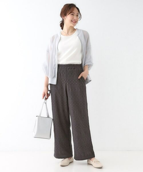 SHOO・LA・RUE / シューラルー パンツ | 【S-LL】レースが目を惹く ジャカードイージーパンツ | 詳細7