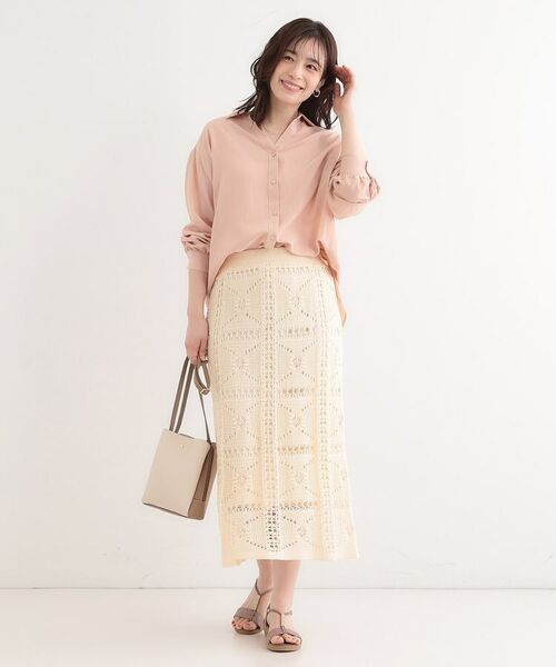 SHOO・LA・RUE / シューラルー ロング・マキシ丈スカート | かぎ針風パッチワークが大人かわいいニットスカート | 詳細11