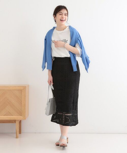 SHOO・LA・RUE / シューラルー ロング・マキシ丈スカート | かぎ針風パッチワークが大人かわいいニットスカート | 詳細3