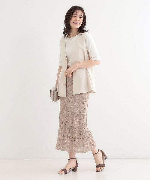 SHOO・LA・RUE / シューラルー ロング・マキシ丈スカート | かぎ針風パッチワークが大人かわいいニットスカート | 詳細7