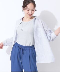 SHOO・LA・RUE / シューラルー シャツ・ブラウス | 【洗える/S-LL/UV/吸水速乾】洗濯後しわになりにくいリネンブレンドシャツ
