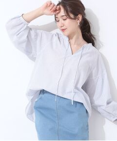 SHOO・LA・RUE / シューラルー シャツ・ブラウス | 【洗える/S-LL/UV/吸水速乾】洗濯後しわになりにくいリネンブレンド ブラウス