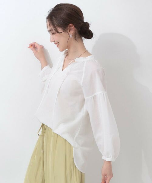 SHOO・LA・RUE / シューラルー シャツ・ブラウス | 【洗える/S-LL/UV/吸水速乾】洗濯後しわになりにくいリネンブレンド ブラウス | 詳細2