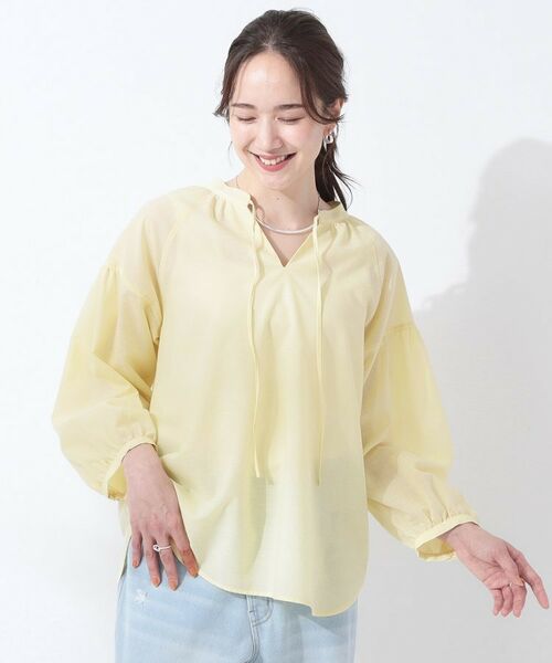SHOO・LA・RUE / シューラルー シャツ・ブラウス | 【洗える/S-LL/UV/吸水速乾】洗濯後しわになりにくいリネンブレンド ブラウス | 詳細5
