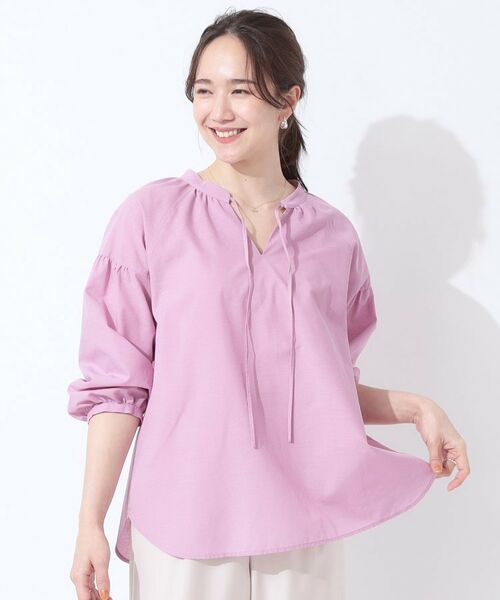 SHOO・LA・RUE / シューラルー シャツ・ブラウス | 【洗える/S-LL/UV/吸水速乾】洗濯後しわになりにくいリネンブレンド ブラウス | 詳細9