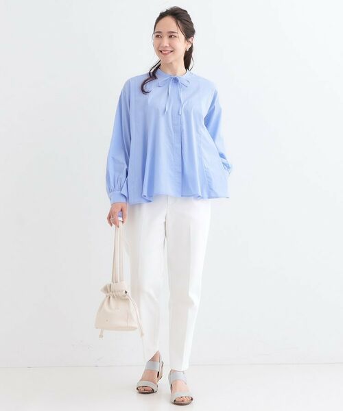 SHOO・LA・RUE / シューラルー シャツ・ブラウス | 【洗える/体型カバー】フレアリボンブラウス | 詳細7