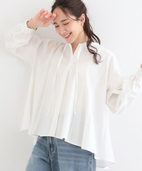 SHOO・LA・RUE/シューラルー フレアリボンブラウス ホワイト(001) 03(L) SHOO・LA・RUE/シューラルー フレアリボンブラウス ホワイト(001) 03(L)