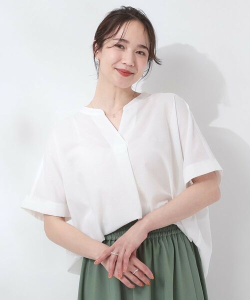 SHOO・LA・RUE / シューラルー シャツ・ブラウス | 【高レビュー/洗える/UV/吸水速乾】洗濯後しわになりにくいリネンブレンドドルマンシャツ | 詳細1