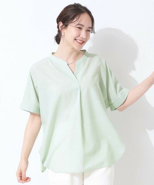 SHOO・LA・RUE / シューラルー シャツ・ブラウス | 【高レビュー/洗える/UV/吸水速乾】洗濯後しわになりにくいリネンブレンドドルマンシャツ | 詳細13