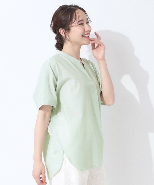SHOO・LA・RUE / シューラルー シャツ・ブラウス | 【高レビュー/洗える/UV/吸水速乾】洗濯後しわになりにくいリネンブレンドドルマンシャツ | 詳細14