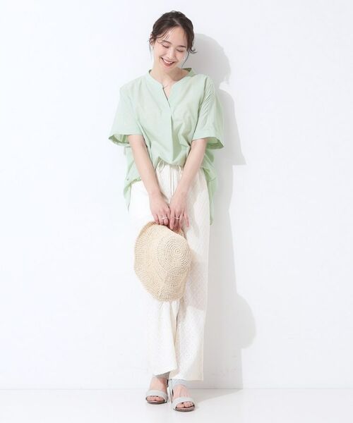 SHOO・LA・RUE / シューラルー シャツ・ブラウス | 【高レビュー/洗える/UV/吸水速乾】洗濯後しわになりにくいリネンブレンドドルマンシャツ | 詳細15