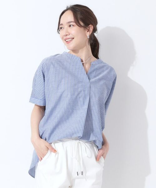 SHOO・LA・RUE / シューラルー シャツ・ブラウス | 【高レビュー/洗える/UV/吸水速乾】洗濯後しわになりにくいリネンブレンドドルマンシャツ | 詳細17