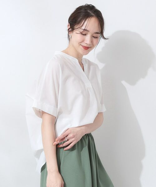 SHOO・LA・RUE / シューラルー シャツ・ブラウス | 【高レビュー/洗える/UV/吸水速乾】洗濯後しわになりにくいリネンブレンドドルマンシャツ | 詳細2