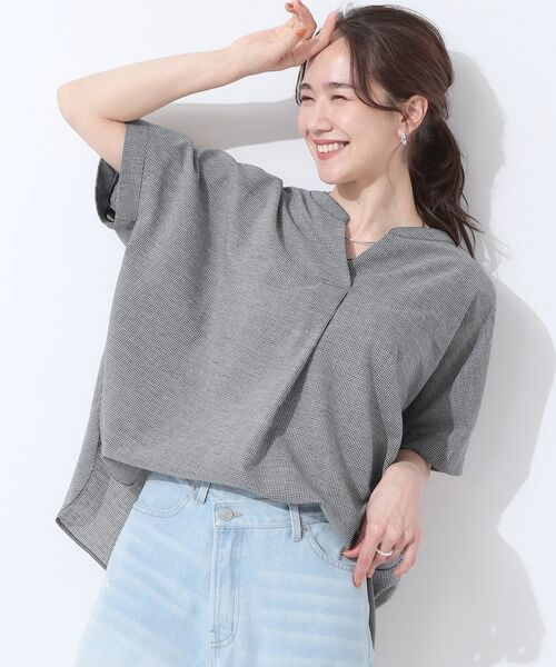 SHOO・LA・RUE/シューラルー 【洗える/S-LL/UV/吸水速乾】洗濯後しわになりにくい フレンチコアリネンブレンド ドルマンシャツ ブラック(219) 01(S) SHOO・LA・RUE/シューラルー 【洗える/S-LL/UV/吸水速乾】洗濯後しわになりにくい フレンチコアリネンブレンド ドルマンシャツ ブラック(219) 01(S)