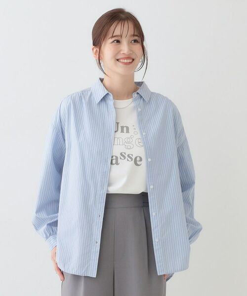 SHOO・LA・RUE / シューラルー シャツ・ブラウス | 【洗える】バックギャザーがポイント 綿ワッシャー前開きシャツ | 詳細13