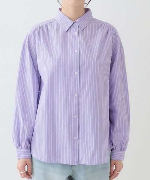 SHOO・LA・RUE / シューラルー シャツ・ブラウス | 【洗える】バックギャザーがポイント 綿ワッシャー前開きシャツ | 詳細21