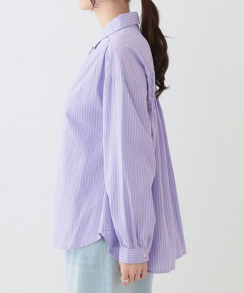 SHOO・LA・RUE / シューラルー シャツ・ブラウス | 【洗える】バックギャザーがポイント 綿ワッシャー前開きシャツ | 詳細22