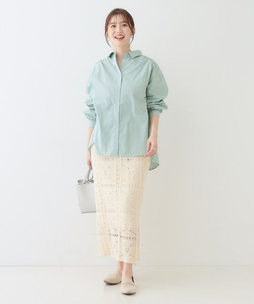 SHOO・LA・RUE / シューラルー シャツ・ブラウス | 【洗える】バックギャザーがポイント 綿ワッシャー前開きシャツ | 詳細3