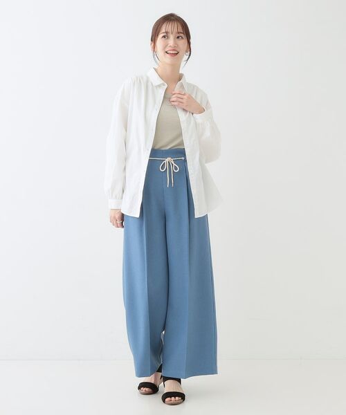 SHOO・LA・RUE / シューラルー シャツ・ブラウス | 【洗える】バックギャザーがポイント 綿ワッシャー前開きシャツ | 詳細7