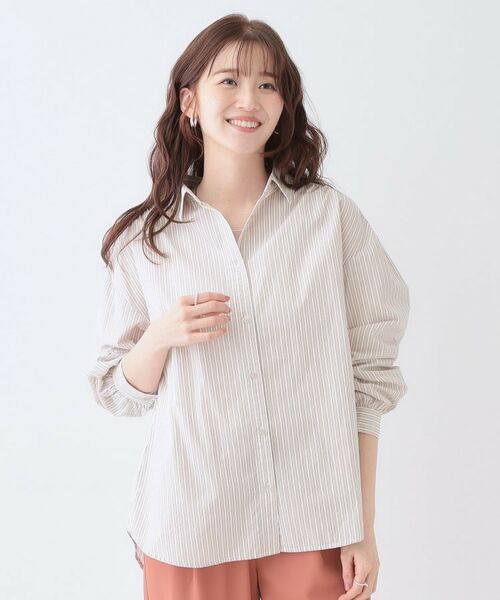 SHOO・LA・RUE / シューラルー シャツ・ブラウス | 【洗える】バックギャザーがポイント 綿ワッシャー前開きシャツ | 詳細9