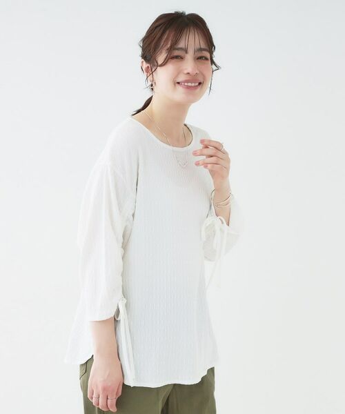 SHOO・LA・RUE / シューラルー シャツ・ブラウス | 【洗える/S-LL】お袖シャーリングトップス | 詳細10