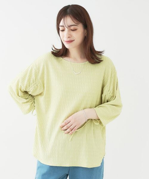 SHOO・LA・RUE / シューラルー シャツ・ブラウス | 【洗える/S-LL】お袖シャーリングトップス | 詳細5