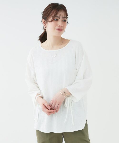 SHOO・LA・RUE / シューラルー シャツ・ブラウス | 【洗える/S-LL】お袖シャーリングトップス | 詳細9