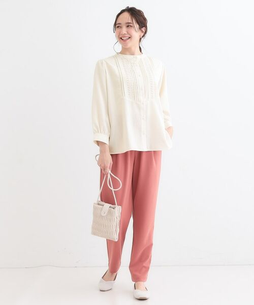 SHOO・LA・RUE / シューラルー シャツ・ブラウス | 【S-LL】お顔周りを華やかに おりがみタックブラウス | 詳細3