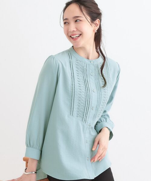 SHOO・LA・RUE/シューラルー おりがみタックブラウス ブルー(091) 03(L) SHOO・LA・RUE/シューラルー おりがみタックブラウス ブルー(091) 03(L)