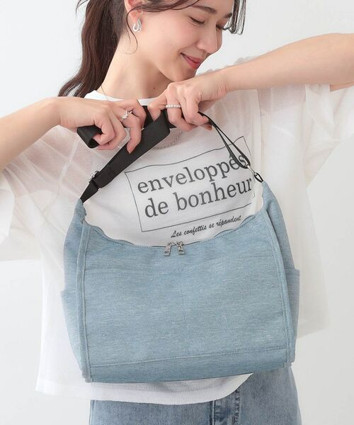 SHOO・LA・RUE/シューラルー 【撥水】フロントポケットミドルショルダー ブルー(092) 00 SHOO・LA・RUE/シューラルー 【撥水】フロントポケットミドルショルダー ブルー(092) 00